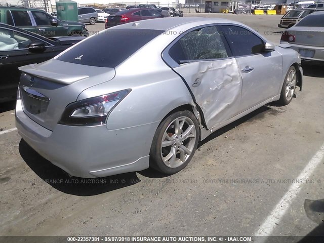 1N4AA5AP1CC843868 - 2012 NISSAN MAXIMA S/SV SILVER photo 4