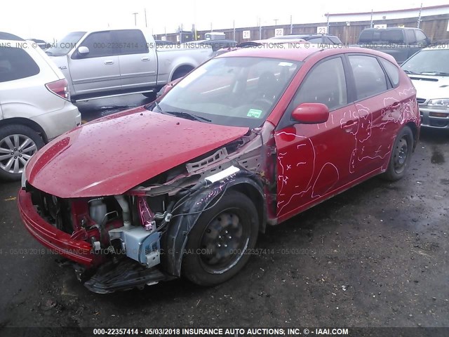 JF1GH61639H818517 - 2009 SUBARU IMPREZA 2.5I RED photo 2