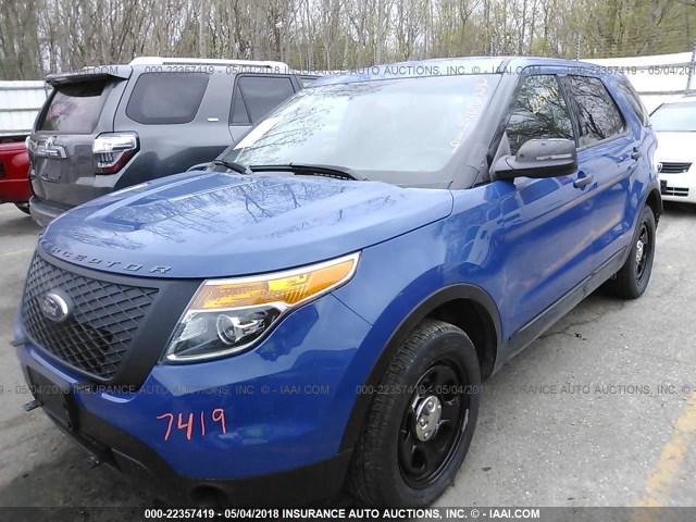 1FM5K8AT7EGC14159 - 2014 FORD EXPLORER POLICE INTERCEPTOR BLUE photo 2