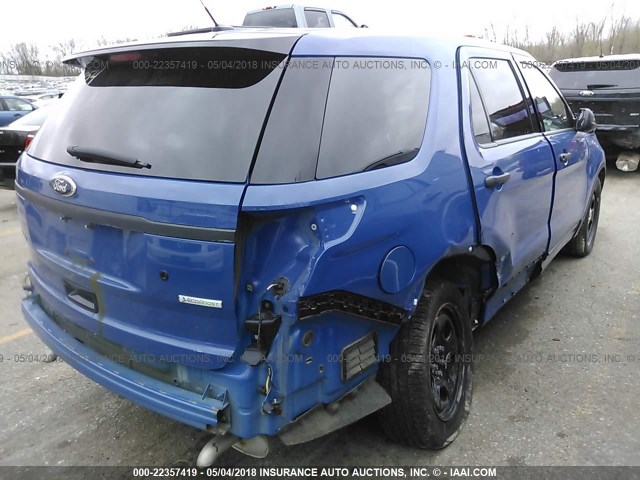 1FM5K8AT7EGC14159 - 2014 FORD EXPLORER POLICE INTERCEPTOR BLUE photo 4