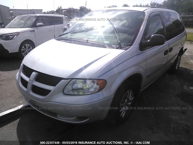 1B4GP243X2B735387 - 2002 DODGE GRAND CARAVAN SE SILVER photo 2