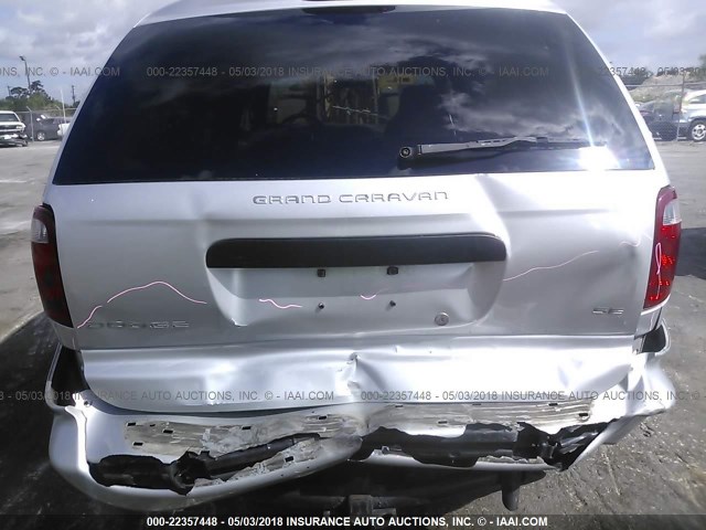 1B4GP243X2B735387 - 2002 DODGE GRAND CARAVAN SE SILVER photo 6