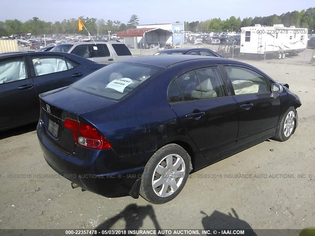 1HGFA16548L113560 - 2008 HONDA CIVIC LX BLUE photo 4