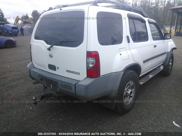 5N1ED28Y51C526085 - 2001 NISSAN XTERRA XE/SE WHITE photo 4