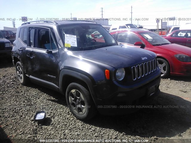 ZACCJBAB4HPF04269 - 2017 JEEP RENEGADE SPORT Մոխրագույն լուսանկար 1