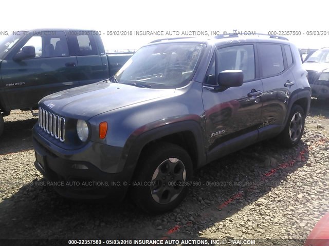 ZACCJBAB4HPF04269 - 2017 JEEP RENEGADE SPORT Մոխրագույն լուսանկար 2
