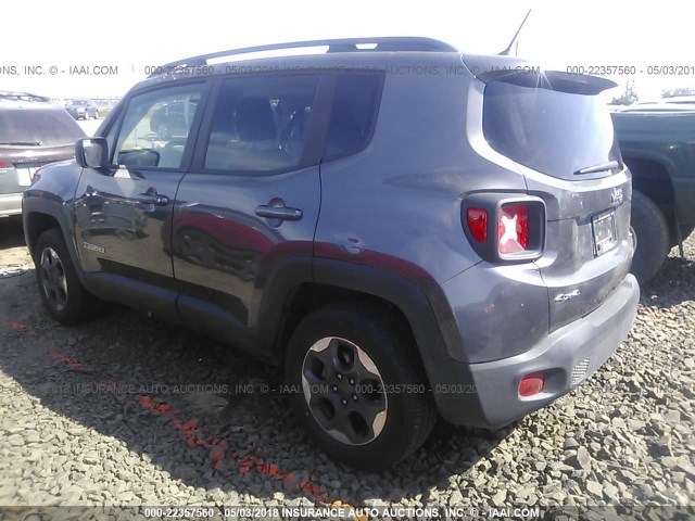 ZACCJBAB4HPF04269 - 2017 JEEP RENEGADE SPORT Մոխրագույն լուսանկար 3