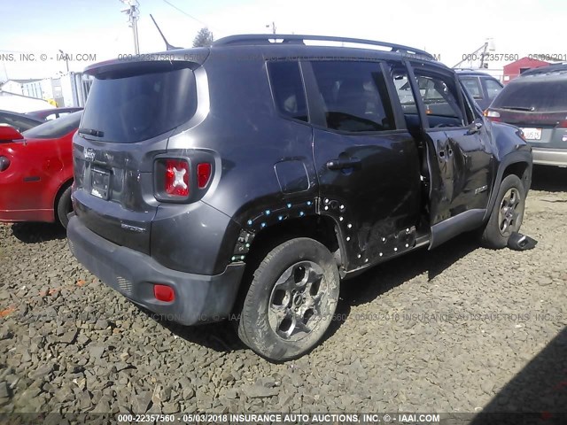 ZACCJBAB4HPF04269 - 2017 JEEP RENEGADE SPORT Մոխրագույն լուսանկար 4