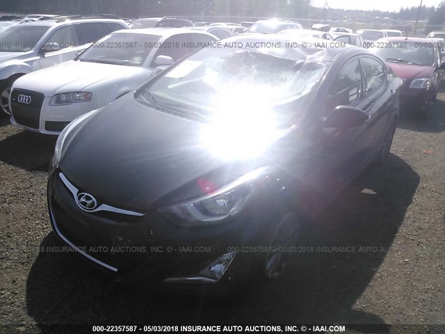 5NPDH4AE5EH502590 - 2014 HYUNDAI ELANTRA SE/SPORT/LIMITED BLACK photo 2