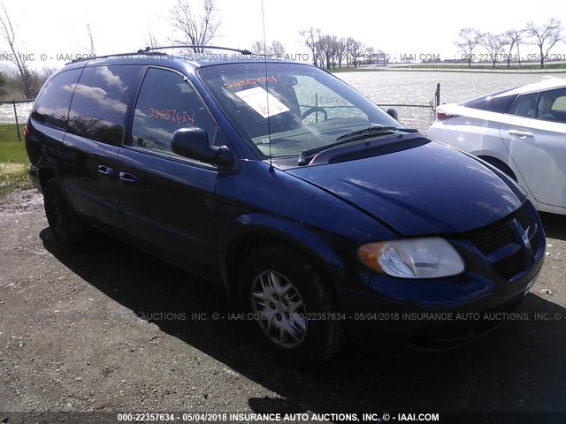 2B4GP44382R646009 - 2002 DODGE GRAND CARAVAN SPORT BLUE photo 1