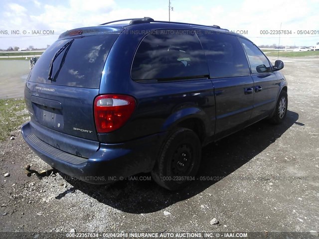 2B4GP44382R646009 - 2002 DODGE GRAND CARAVAN SPORT BLUE photo 4