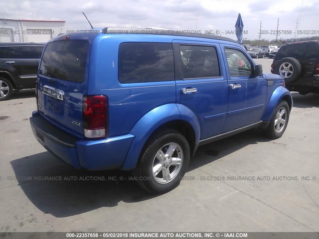 1D8GU58KX8W252967 - 2008 DODGE NITRO SLT BLUE photo 4