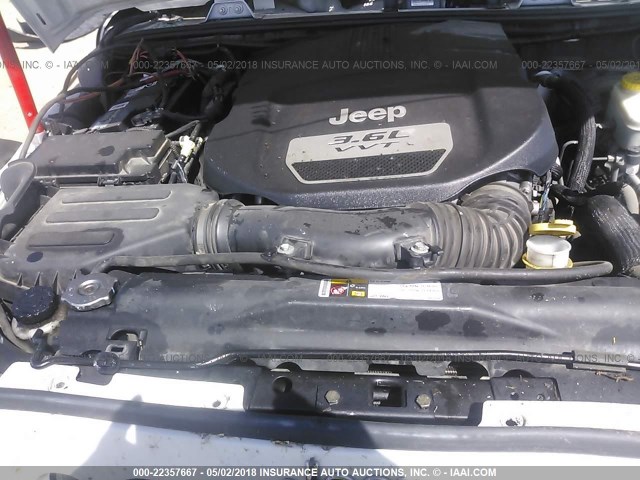 1C4AJWAGXCL284207 - 2012 JEEP WRANGLER SPORT 白色 照片 10