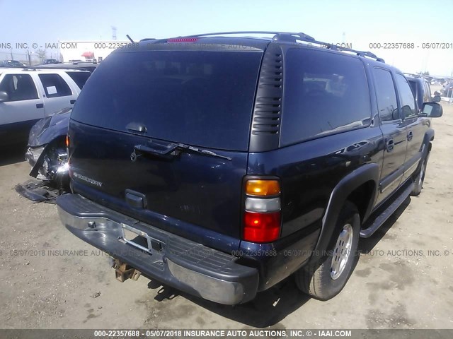 1GNFK16Z66J144341 - 2006 CHEVROLET SUBURBAN K1500 BLUE photo 4