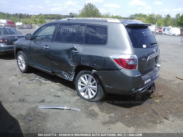 JTEEW44A692030051 - 2009 TOYOTA HIGHLANDER HYBRID LIMITED GREEN photo 3