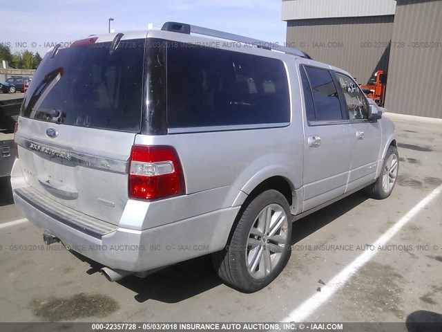 1FMJK1MT8HEA47652 - 2017 FORD EXPEDITION EL PLATINUM SILVER photo 4