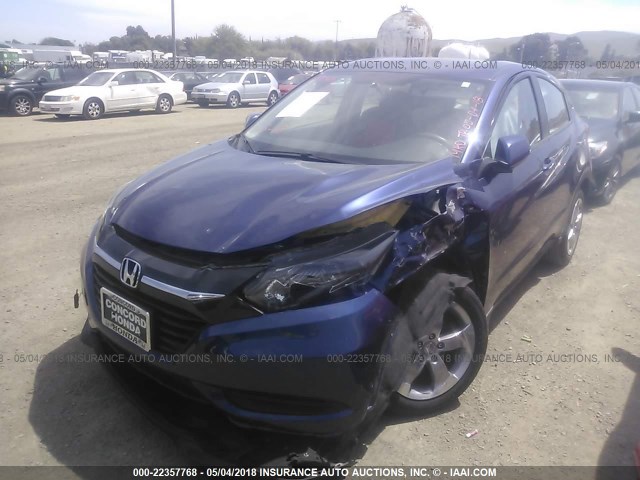 3CZRU5H37HG707704 - 2017 HONDA HR-V LX BLUE photo 2