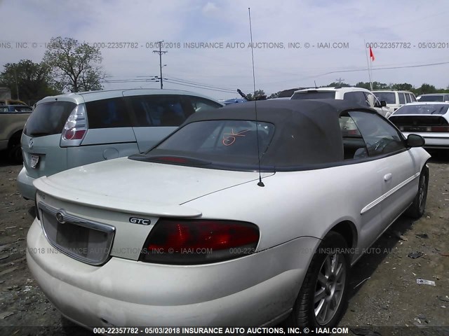 1C3EL75R74N187022 - 2004 CHRYSLER SEBRING GTC WHITE photo 4