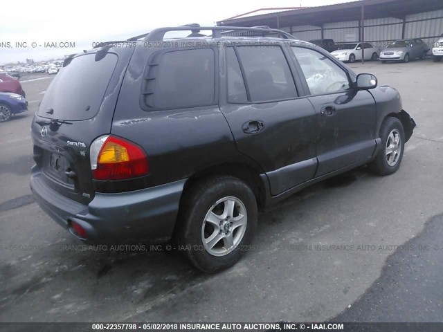 KM8SC73D63U527010 - 2003 HYUNDAI SANTA FE GLS/LX BLACK photo 4