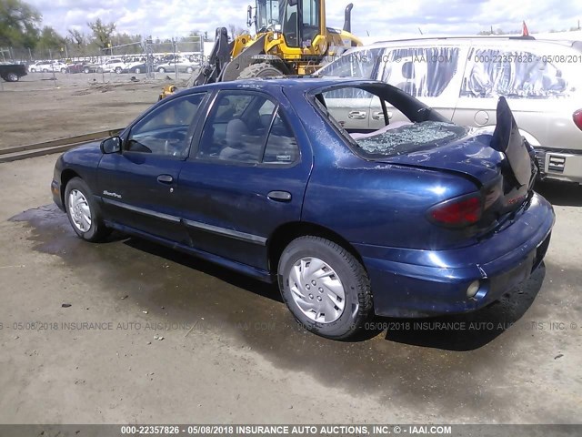 1G2JB524727301424 - 2002 PONTIAC SUNFIRE SE Dark Blue photo 3