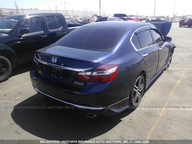 1HGCR2F1XHA102945 - 2017 HONDA ACCORD SPORT SPECIAL EDITION BLUE photo 4