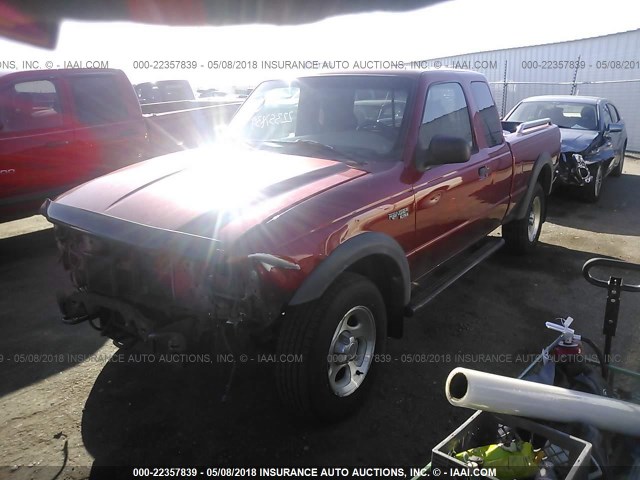 1FTZR45E13PA08399 - 2003 FORD RANGER SUPER CAB RED photo 2