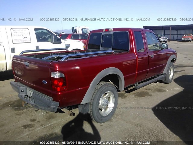 1FTZR45E13PA08399 - 2003 FORD RANGER SUPER CAB RED photo 4