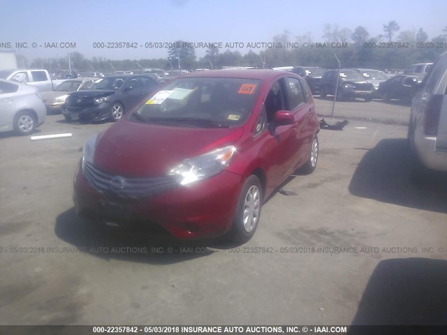 3N1CE2CP4EL413944 - 2014 NISSAN VERSA NOTE S/S PLUS/SV/SL RED photo 2