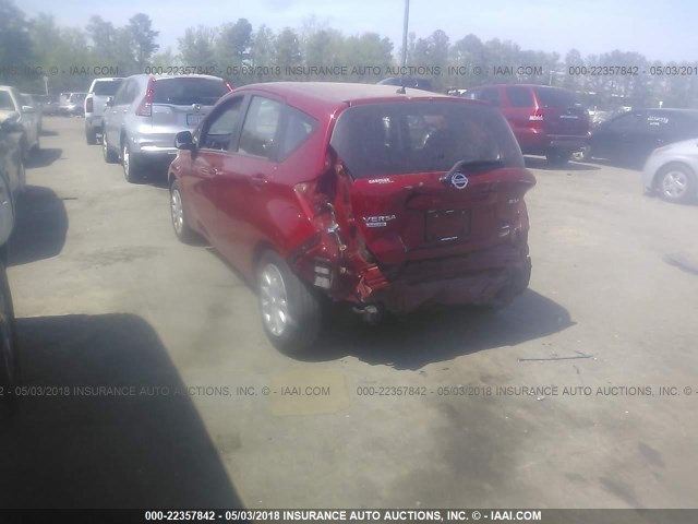 3N1CE2CP4EL413944 - 2014 NISSAN VERSA NOTE S/S PLUS/SV/SL RED photo 3