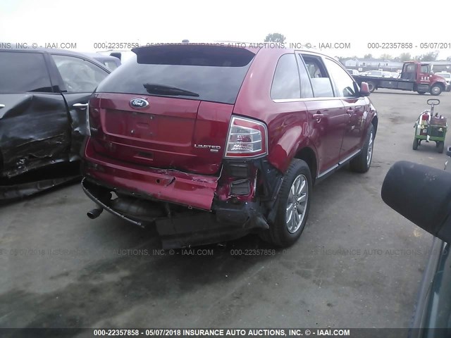 2FMDK49C48BB31552 - 2008 FORD EDGE LIMITED RED photo 4