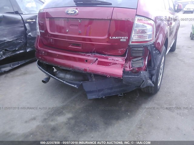 2FMDK49C48BB31552 - 2008 FORD EDGE LIMITED RED photo 6