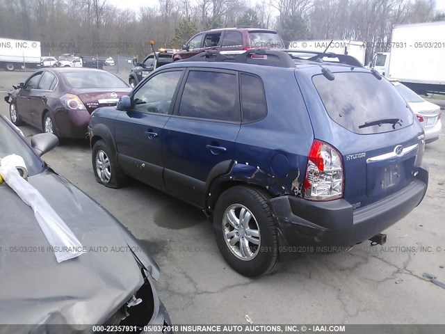 KM8JN72D06U312640 - 2006 HYUNDAI TUCSON GLS/LIMITED BLUE photo 3