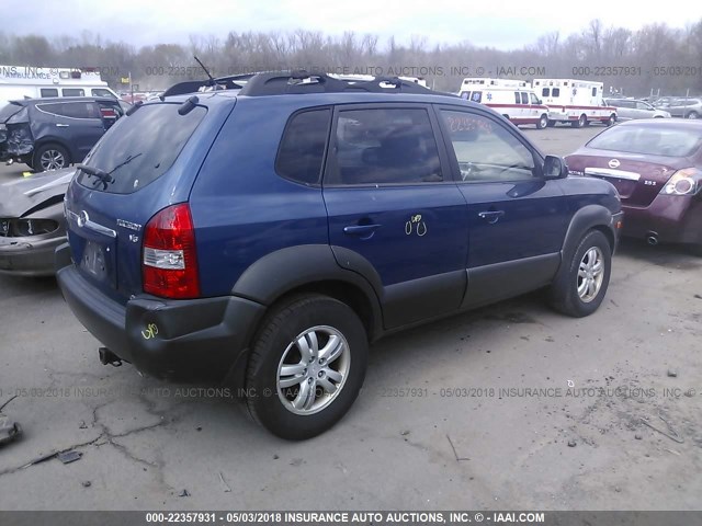 KM8JN72D06U312640 - 2006 HYUNDAI TUCSON GLS/LIMITED BLUE photo 4