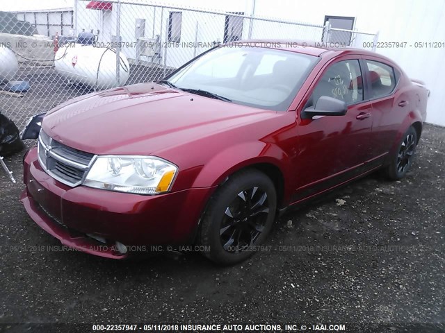 1B3LC56K68N629336 - 2008 DODGE AVENGER SXT RED photo 2