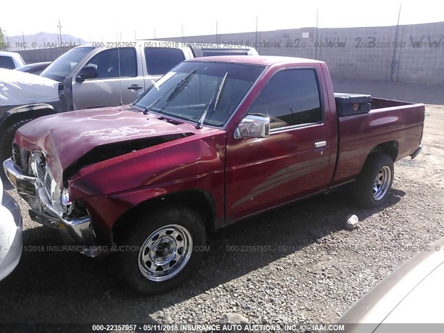 1N6SD11S7SC302452 - 1995 NISSAN TRUCK E/XE RED photo 2
