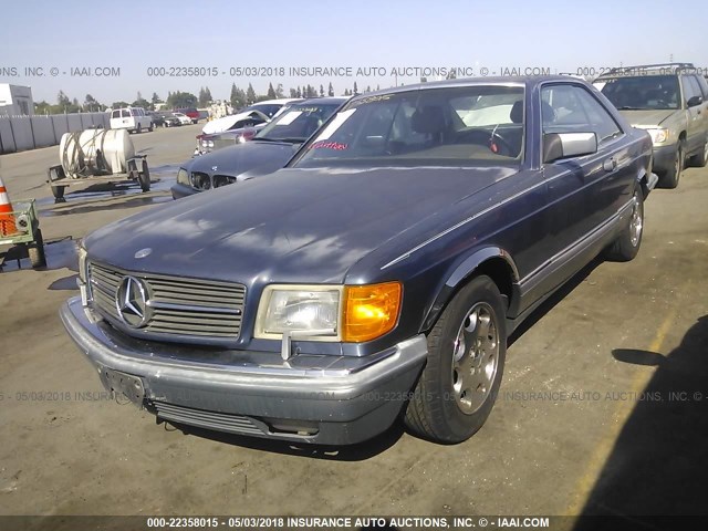 WDBCA45D0JA365396 - 1988 MERCEDES-BENZ 560 SEC BLUE photo 2