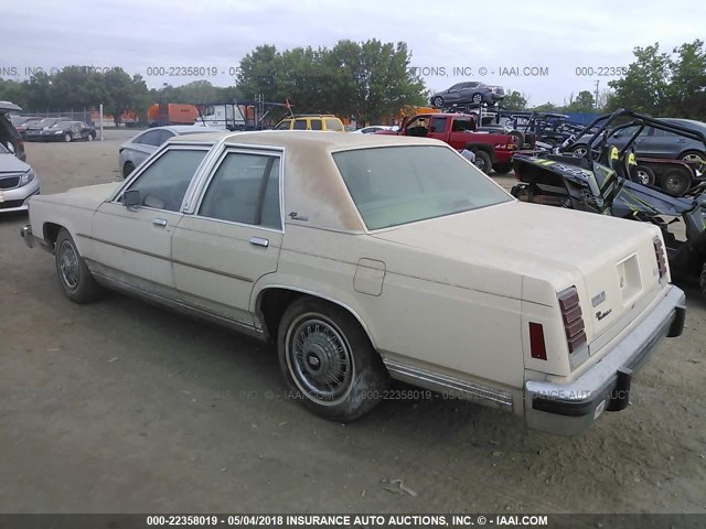 2FABP74F5HX137708 - 1987 FORD CROWN VICTORIA LX CREAM photo 3