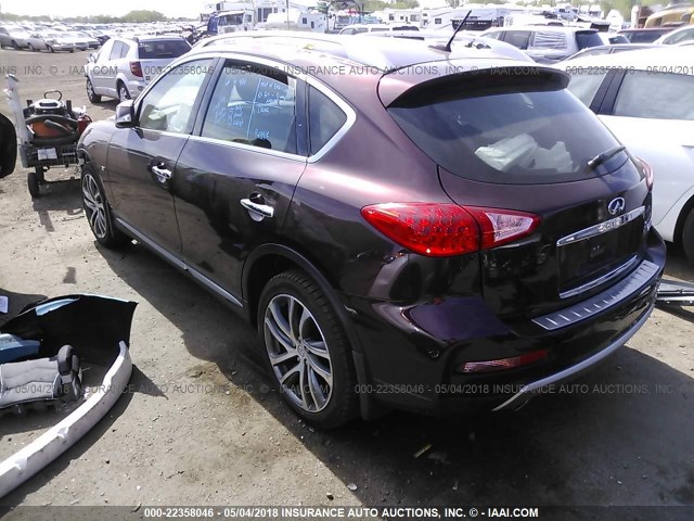 JN1BJ0RR7GM263907 - 2016 INFINITI QX50 MAROON photo 3