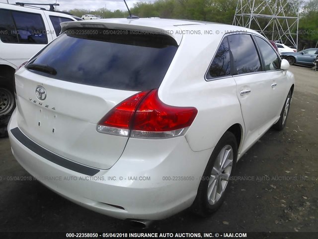 4T3ZA3BB1BU039909 - 2011 TOYOTA VENZA WHITE photo 4