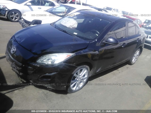 JM1BL1S62A1342407 - 2010 MAZDA 3 S BLACK photo 2