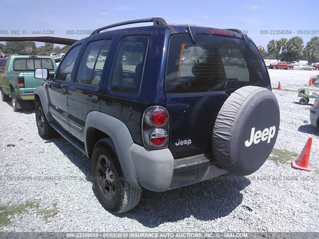 1J8GK48K26W106759 - 2006 JEEP LIBERTY SPORT BLUE photo 3