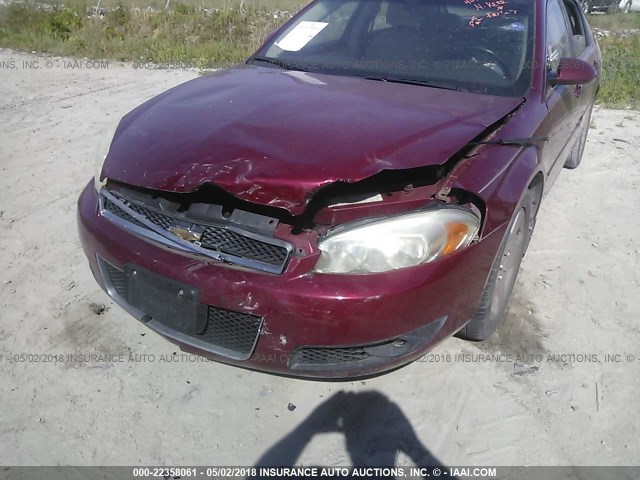 2G1WD58C169312460 - 2006 CHEVROLET IMPALA SUPER SPORT MAROON photo 6