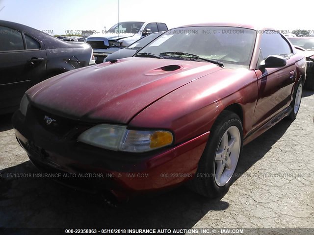 1FALP42X2TF176405 - 1996 FORD MUSTANG GT RED photo 2
