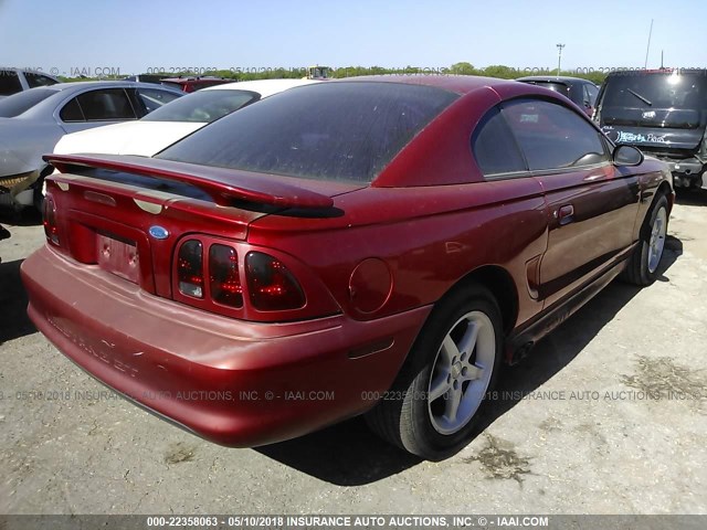 1FALP42X2TF176405 - 1996 FORD MUSTANG GT RED photo 4