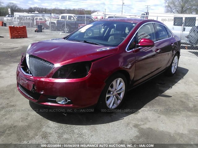 1G4PP5SK9D4148048 - 2013 BUICK VERANO RED photo 2
