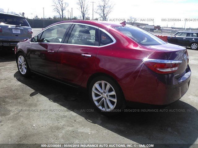1G4PP5SK9D4148048 - 2013 BUICK VERANO RED photo 3