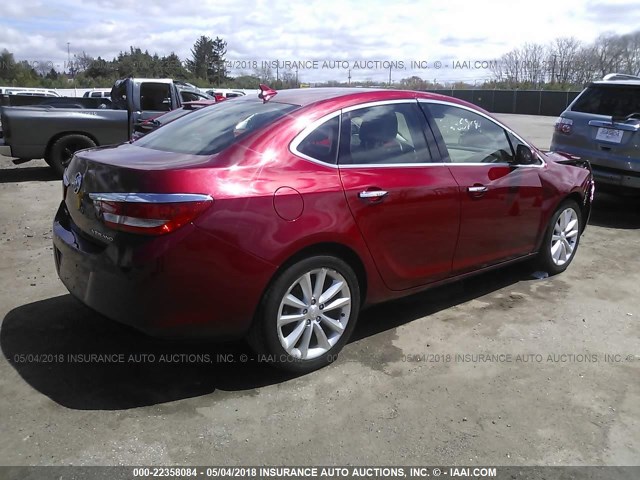 1G4PP5SK9D4148048 - 2013 BUICK VERANO RED photo 4