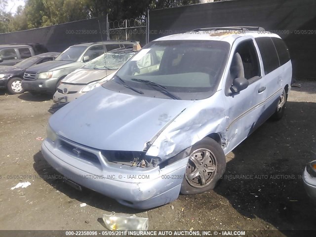 2FMZA5141WBD45303 - 1998 FORD WINDSTAR WAGON BLUE photo 2