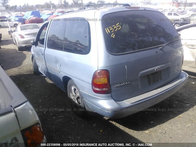 2FMZA5141WBD45303 - 1998 FORD WINDSTAR WAGON BLUE photo 3