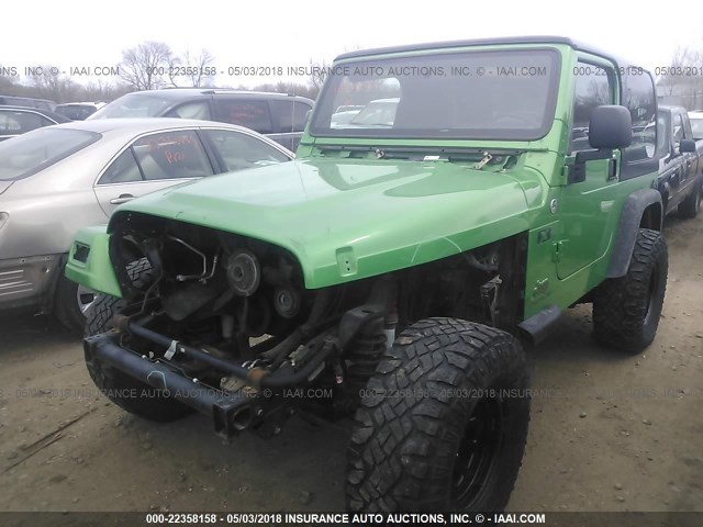 1J4FA39S55P331629 - 2005 JEEP WRANGLER X GREEN photo 2